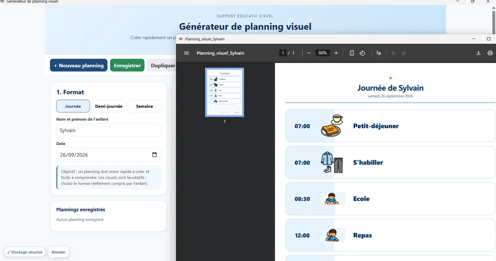 Module Planning visuel de La Boîte à outils